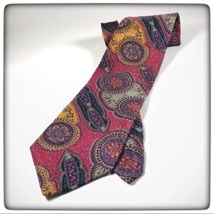 Silk Necktie Meeting Street Wine Gold Black USA 58